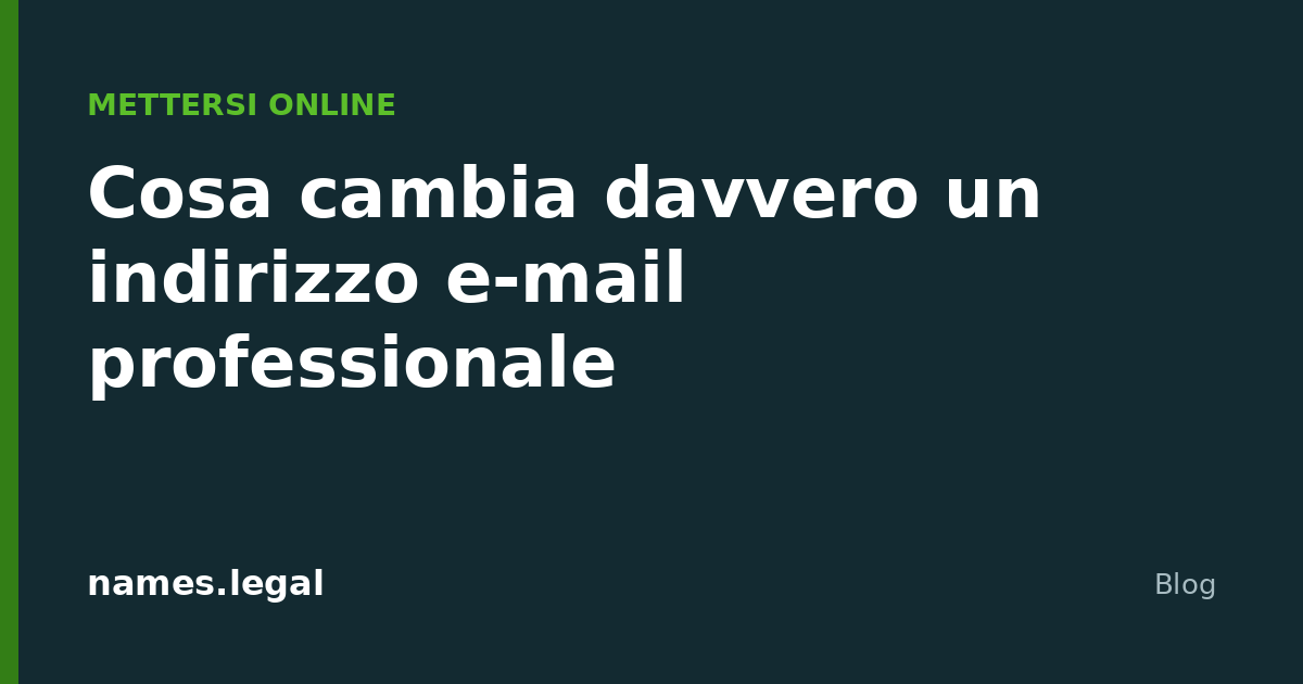 What a professional email address actually changes